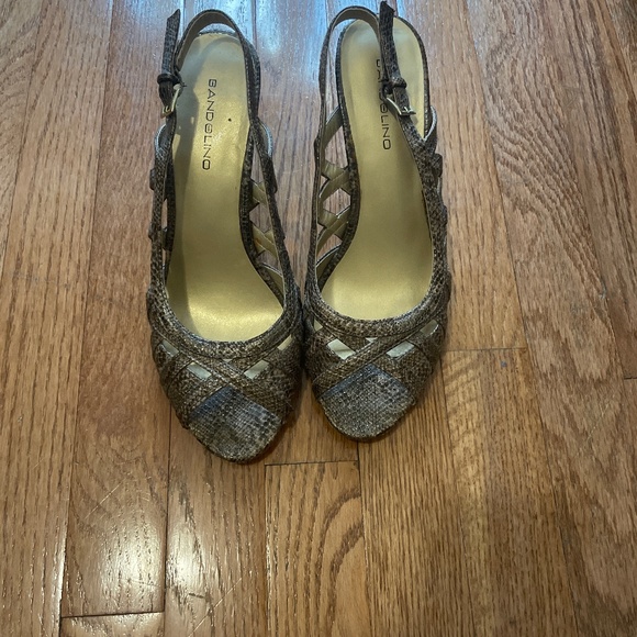 Animal print open toe strap heels - Picture 1 of 2